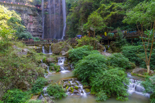 宜昌三峡大瀑布风景区夏日风光