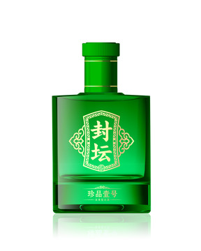 綠色透明酒瓶設(shè)計