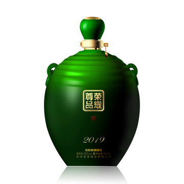 绿色陶瓷酒瓶