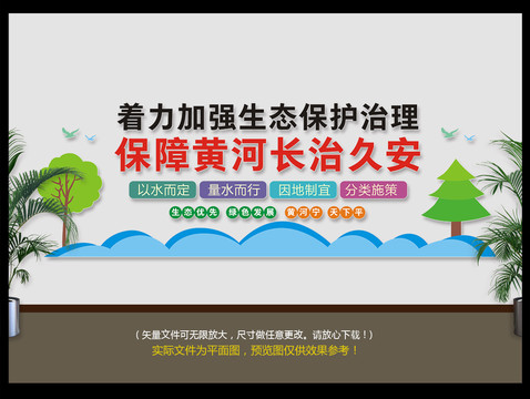 保護(hù)黃河文化墻