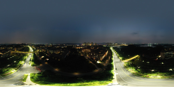 松山湖欧洲小镇夜景VR全景图