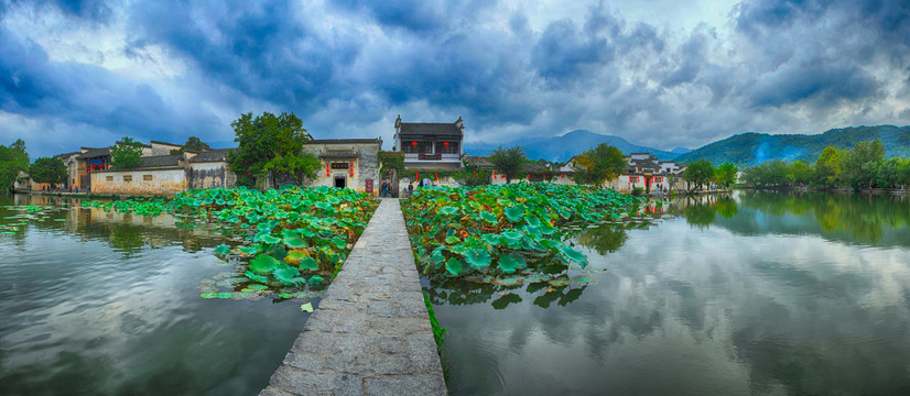 宏村月全景图