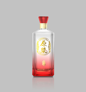 红色渐变酒瓶