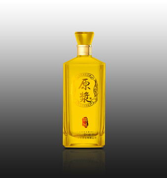 黄色透明酒瓶