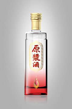 紅色漸變酒瓶效果圖