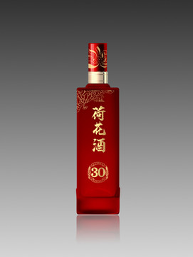 荷花酒紅色酒瓶