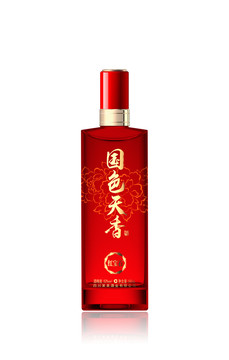 國(guó)色天香紅色透明酒瓶