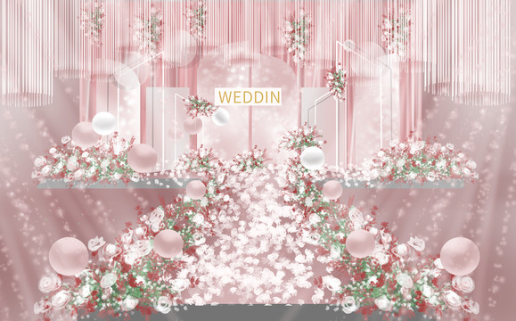ins白粉色溫馨韓式婚禮