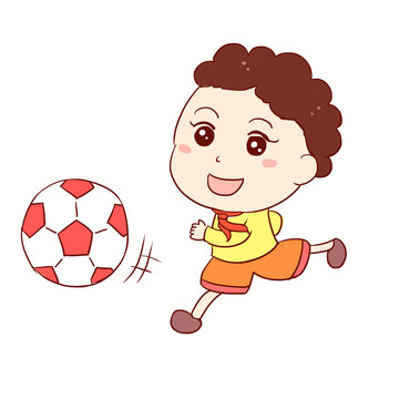 世界足球日比赛踢球手绘卡通元素