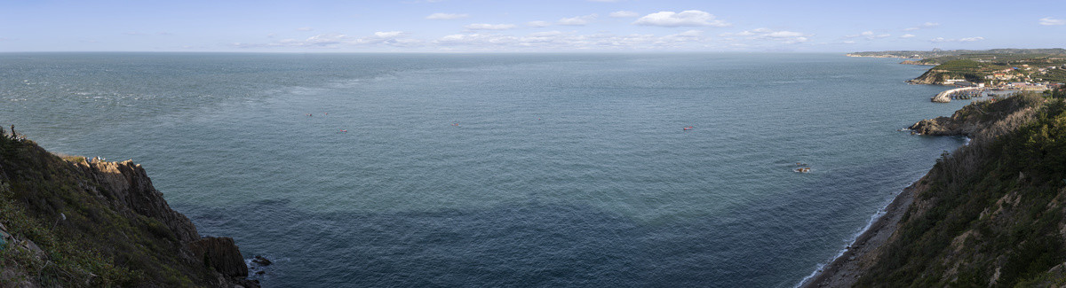 大海海景黄渤海分界线