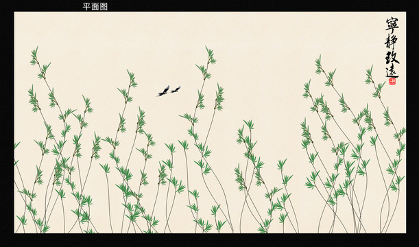花鳥壁畫