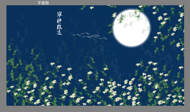 原創(chuàng)花鳥壁畫
