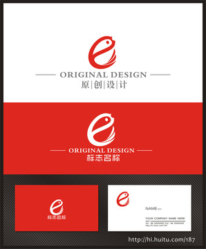 e字母logo鱼logo