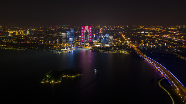 苏州金鸡湖夜景