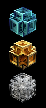 抽象3D立方體