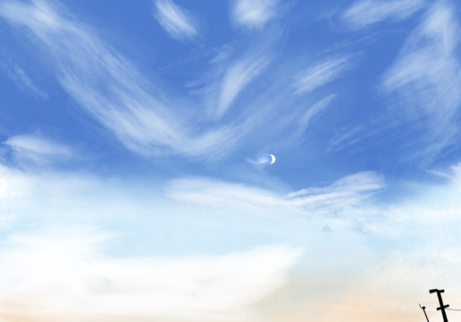 卡通畫(huà)藍(lán)色夢(mèng)幻天空背景