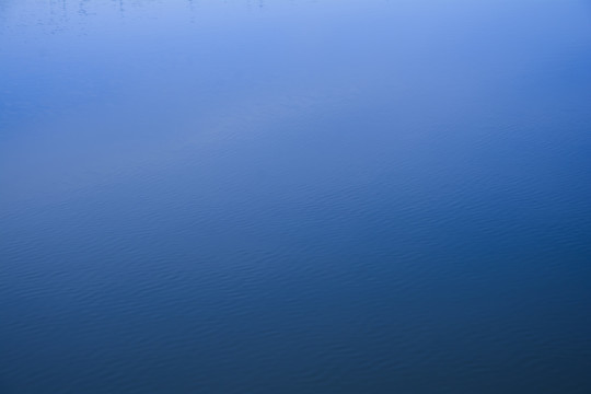 蓝天下的湖水水面