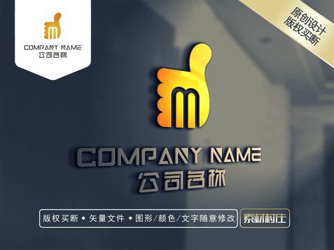 M字母大拇指娱乐LOGO