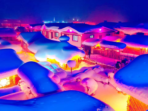 雪乡夜景