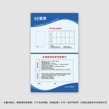 冰箱使用和保養(yǎng)6s管理卡