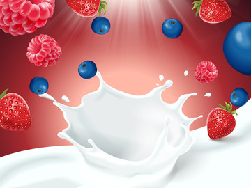 綜合莓果与优格牛奶