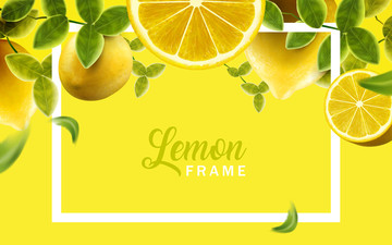 柠檬边框装饰素材