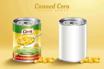 鲜甜玉米罐头包装设计
