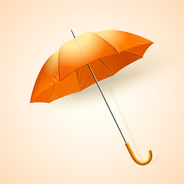 橙色雨傘矢量素材