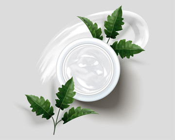草本護(hù)膚瓶包裝設(shè)計(jì)頂視圖