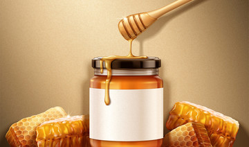 蜂蜜产品空白标签与蜂巢