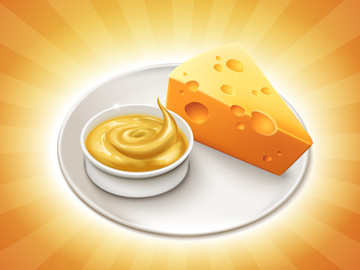 切达奶酪与酱料