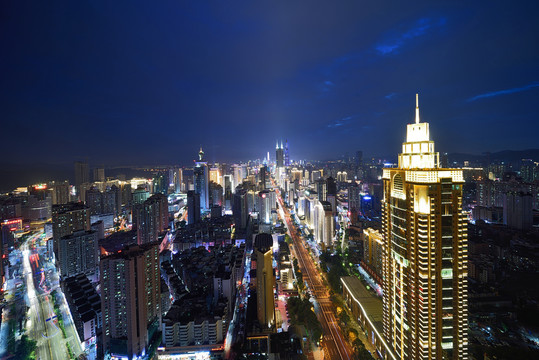 深圳罗湖城市风光夜景