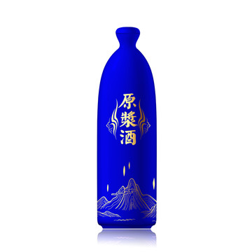 蓝色酒瓶设计