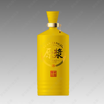 黃色酒瓶效果圖