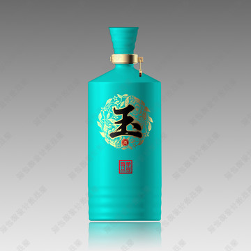 淺綠色酒瓶效果圖