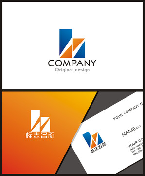 HN字母logo设计