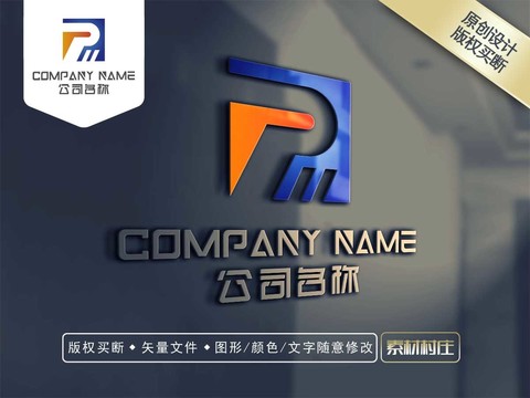 P字母科技LOGO