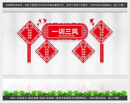 一訓(xùn)三風(fēng)文化墻