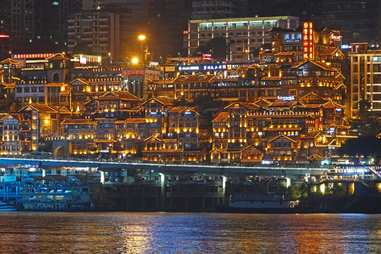 重庆洪崖洞附近夜景