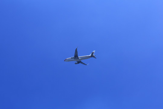 仰拍天空飞机