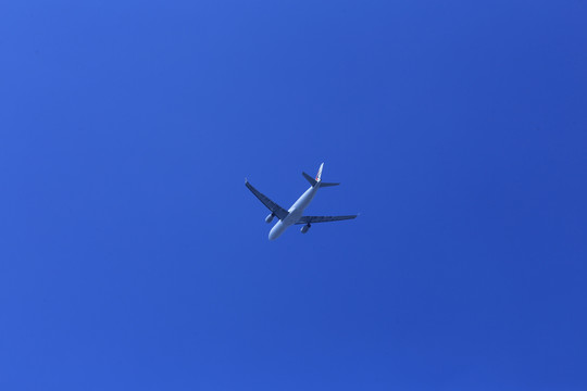 仰拍天空飞机