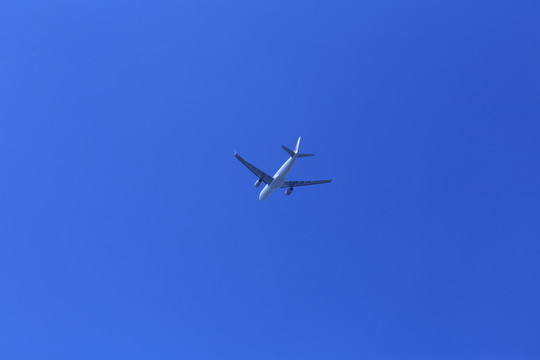 仰拍天空飞机