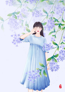 藍雪花少女