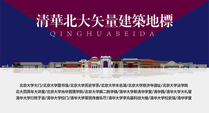 清華北大矢量地標(biāo)