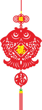 雙魚(yú)燒花吊飾