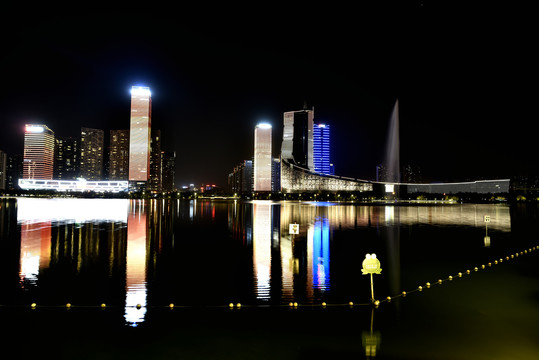 合肥天鹅湖夜景