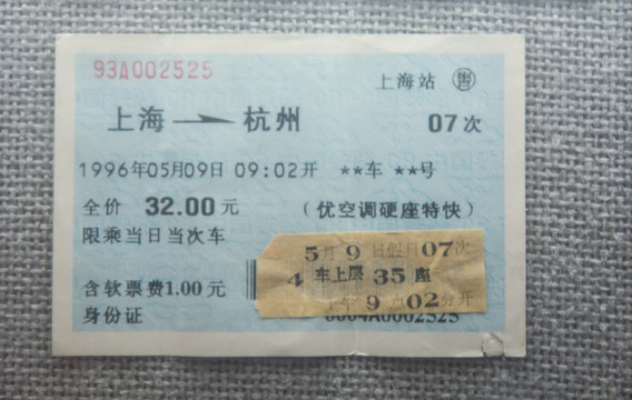 九十年代火车票