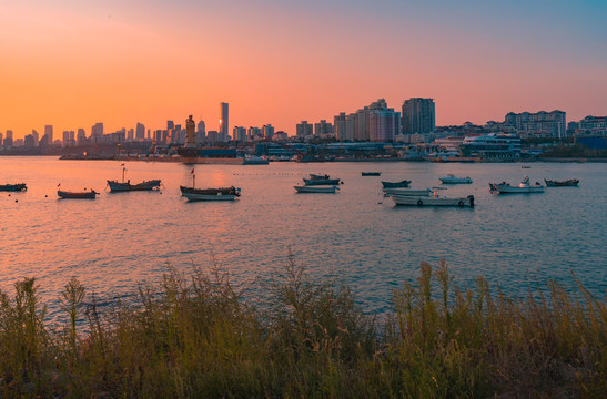 海湾夕照