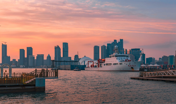 海湾夕照