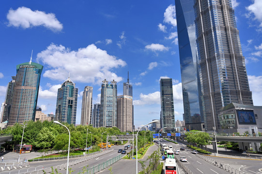 陆家嘴摩天大楼街景